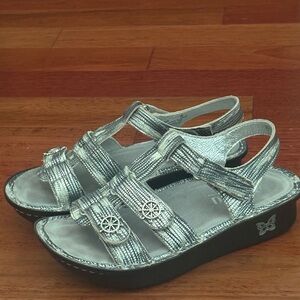 Alegria Women sandals KLE-840 KLEO Silver snake Nautical comfort Shoes 6 36 new